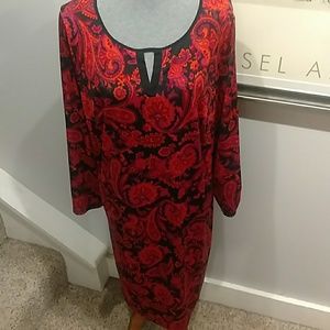 NY Collection 2X Dress Paisley Print
